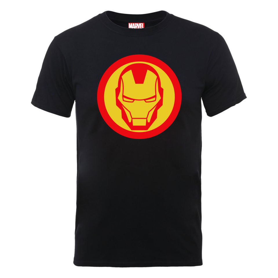 Marvel Avengers Assemble Iron Man Simple Symbol Men's T-Shirt - Black ...