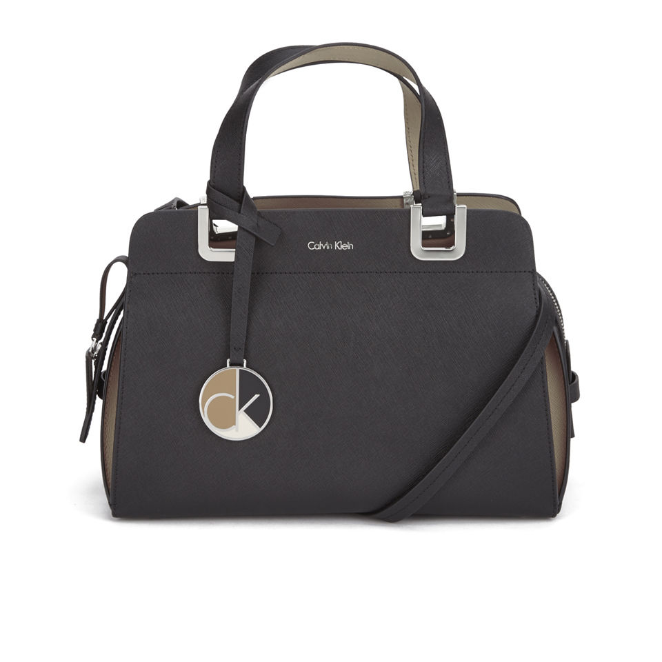 Calvin Klein Women's Leather Sofie Small Bowler Bag Black/Camel