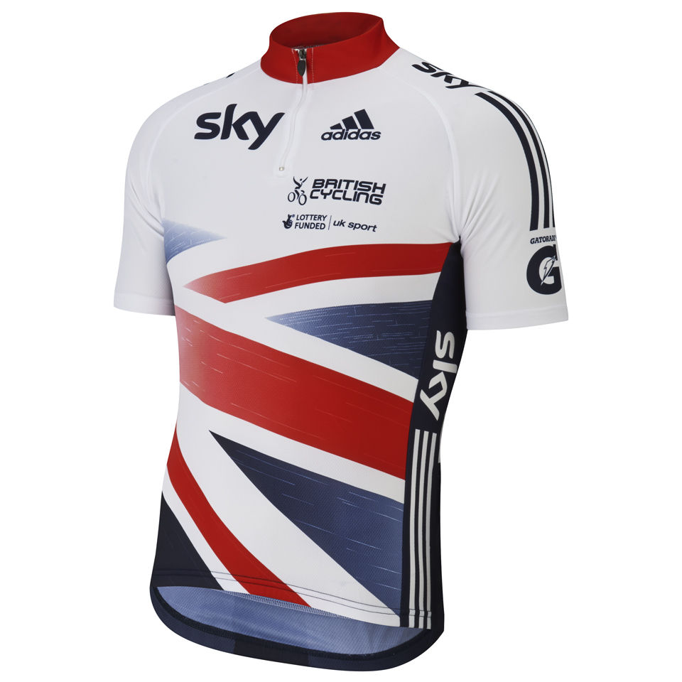adidas British Cycling Short Sleeve Jersey White ProBikeKit UK