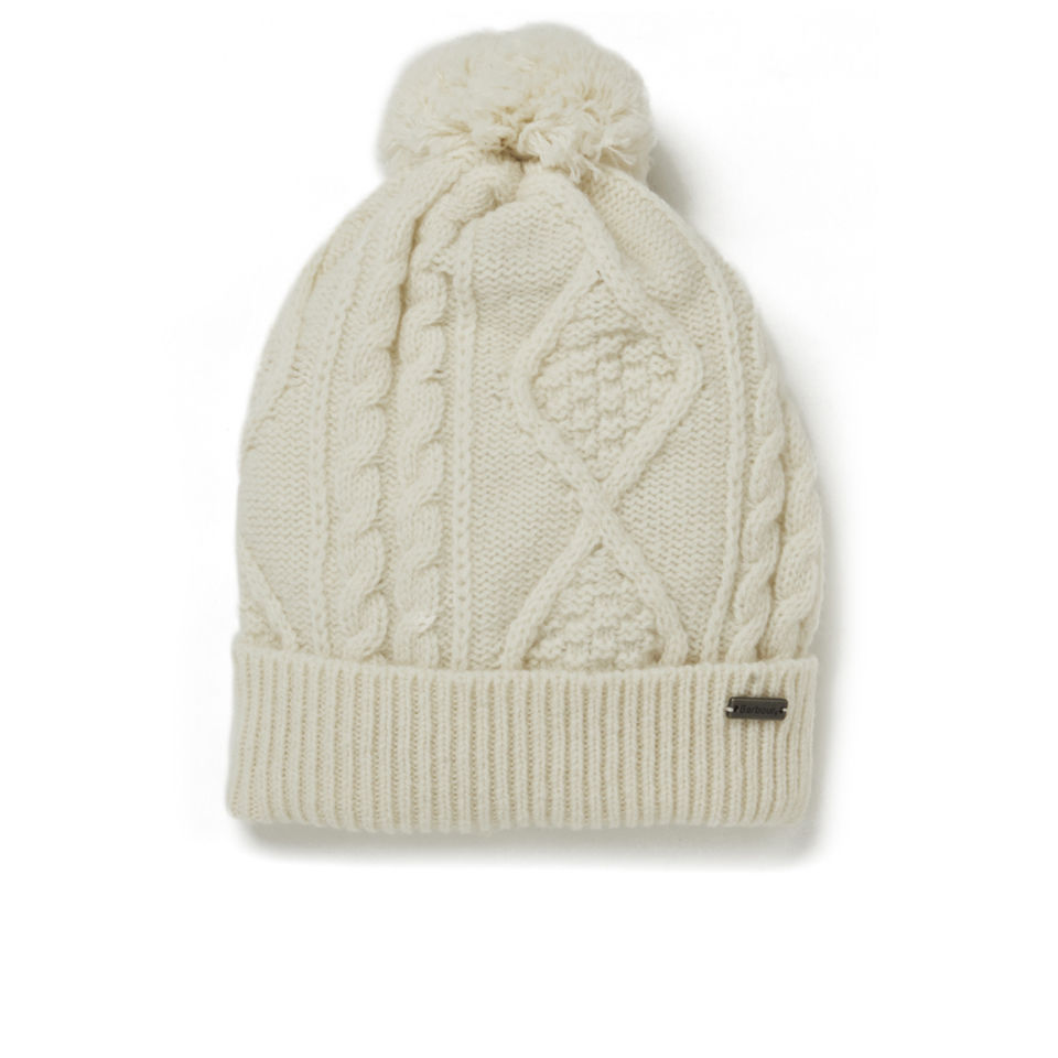 barbour pink bobble hat
