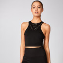 Shape Seamless Crop Weste-Schwarz