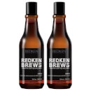 Duo de shampooings 3-en-1 pour homme Redken Brews Duo de shampooings 3-en-1 pour homme Redken Brews