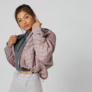 Oversized Quilted Bomber Jacket - Vaaleanpunainen