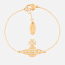 Vivienne Westwood Women's Minnie Bas Relief Bracelet - Gold Crystal