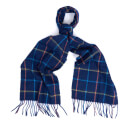 Barbour Men's Tattersall Lambswool Scarf - Navy/Blue