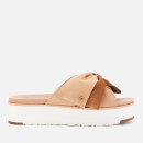 UGG Women's Joanie Suede Bow Flatform Sandals - Bronzer