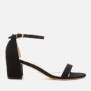 Stuart Weitzman Women's Simple Suede Block Heeled Sandals - Black