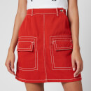 KENZO Women's Straight Short Skirt - Medium Orange