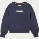 Tommy Hilfiger Girls' Iridescent Badge Crew Neck Sweatshirt - Twilight Navy