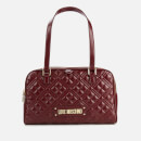 Love Moschino Women's Quilted Bowling Bag - Burgundy