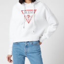 Guess Women's Hoody Icon Fleece - True White