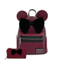 Loungefly Disney Mickey Mouse Faux Leather Mini Backpack and Wallet Set