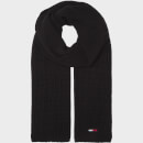 Tommy Jeans Men's Basic Flag Ribbed Scarf - Black