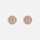 Ted Baker Women's Dollsa: Dolly Mix Round Stud Earrings - Rose Gold/Silver Glitter