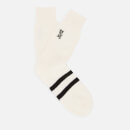 Les Girls Les Boys Women's Embroidered Cotton Mid Calf Socks - Off White