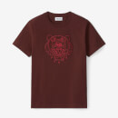 KENZO Women's Velvet Tigerhead Embroidered Loose T-Shirt - Red