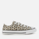 Converse Kids' Chuck Taylor All Star Leopard Print Ox Trainers - Black/Driftwood