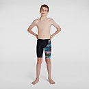 Jungen Digital Allover V Cut Schwimmhose in Schwarz