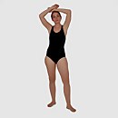 Hexagonal Laneback Swimsuit Black