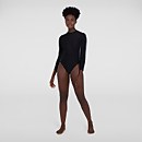Women's Long Sleeve Wrap Back Swimsuit Black