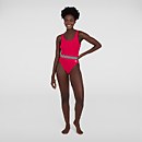 Women's Belted Deep U-Back Swimsuit Red