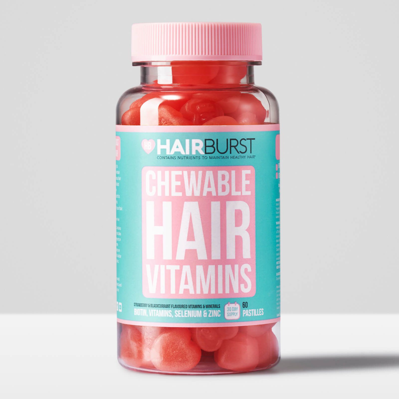 Hairburst Strawberry Chewable Vitamin 60 capsules LOOKFANTASTIC
