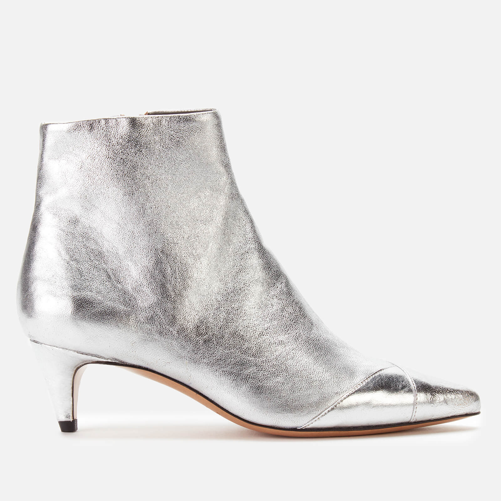 Low Heel Ankle Boots - Silver