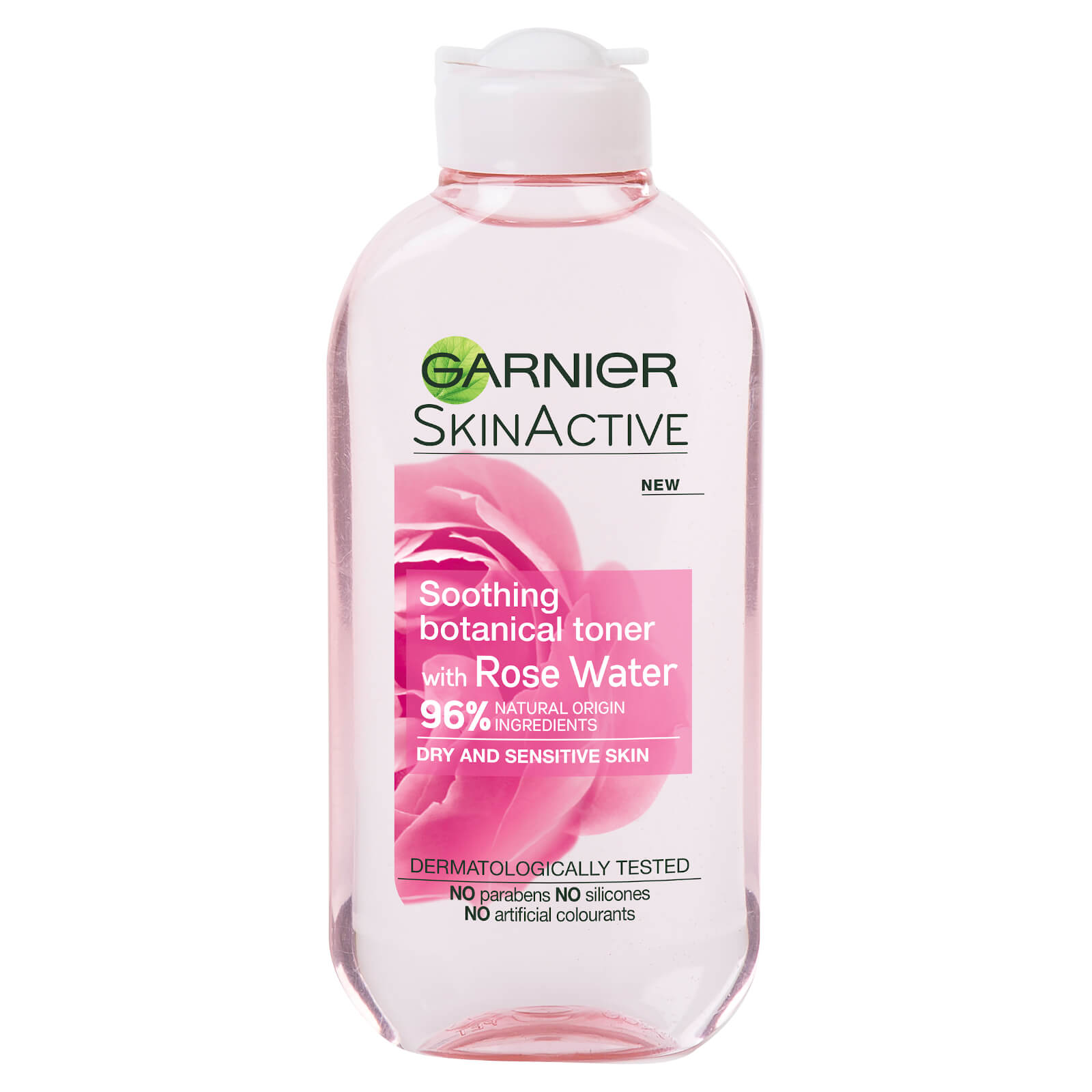 Garnier Natural Rose Water Toner for Sensitive Skin 200ml LOOKFANTASTIC