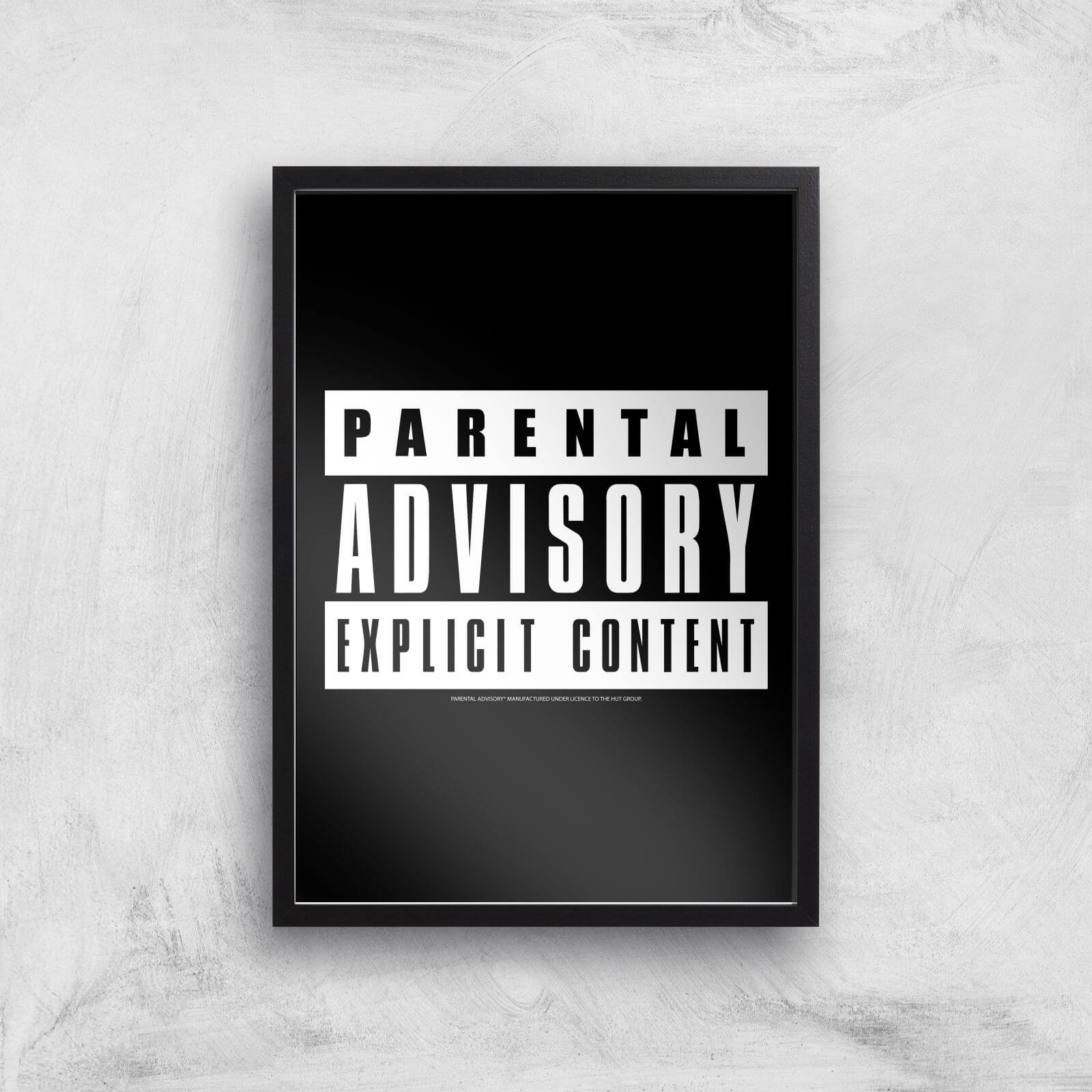 Parental Advisory Explicit Content Giclee Art Print Homeware Zavvi Us This version of the 1996 sticker was originally used by universal music group beginning in 2002. zavvi