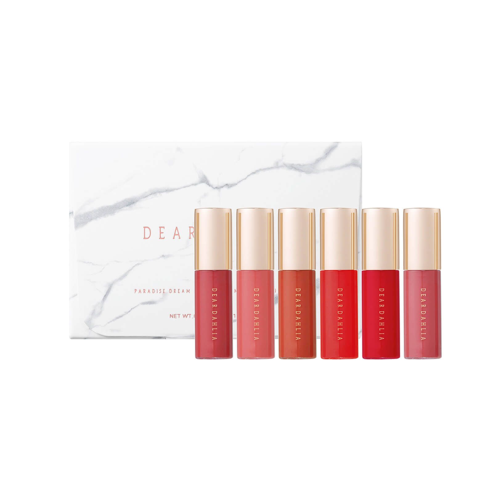 dear dahlia paradise dream mini velvet lip mousse 6 set red collection lookfantastic