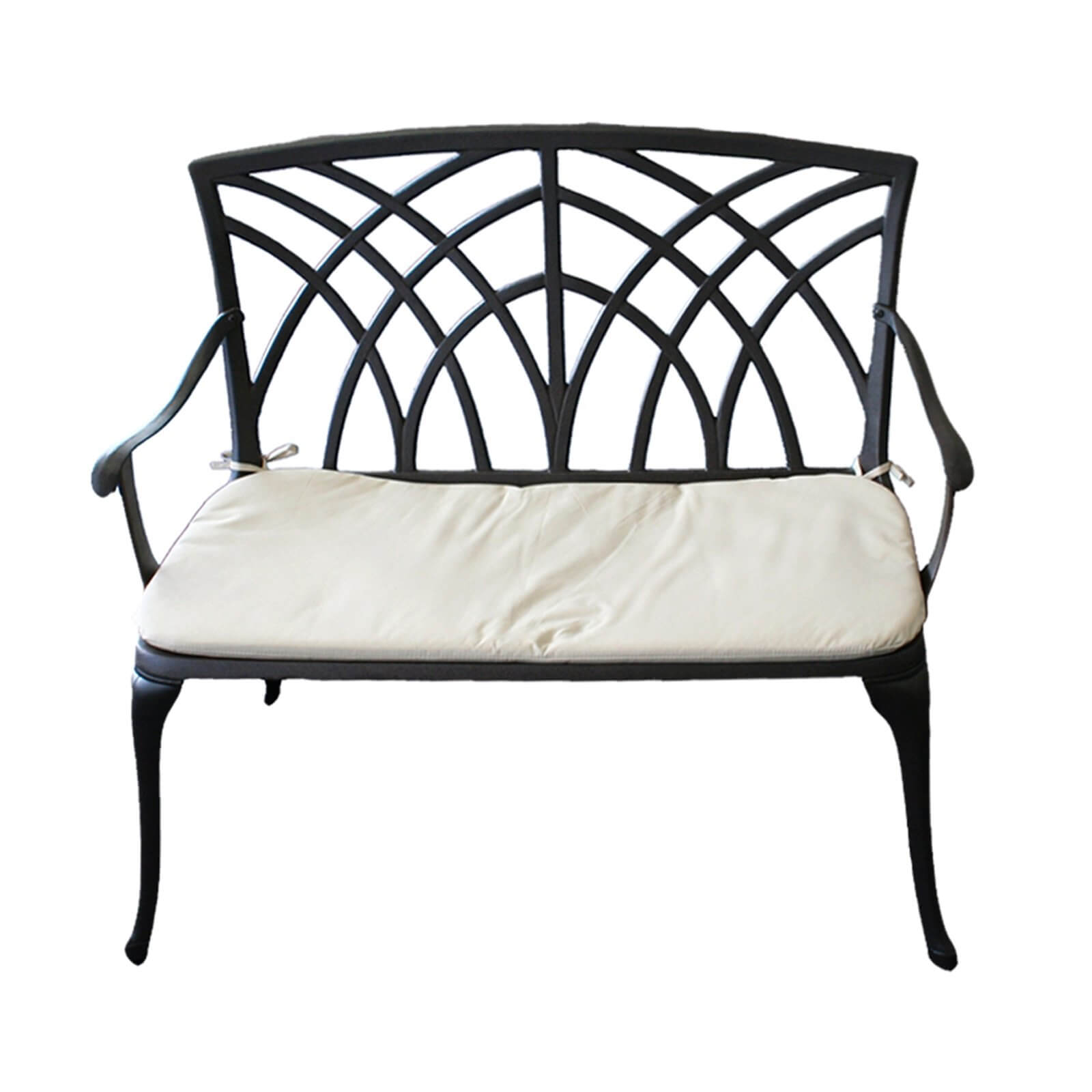 Charles Bentley Cast Aluminium Metal 2 Seater Garden Black ...