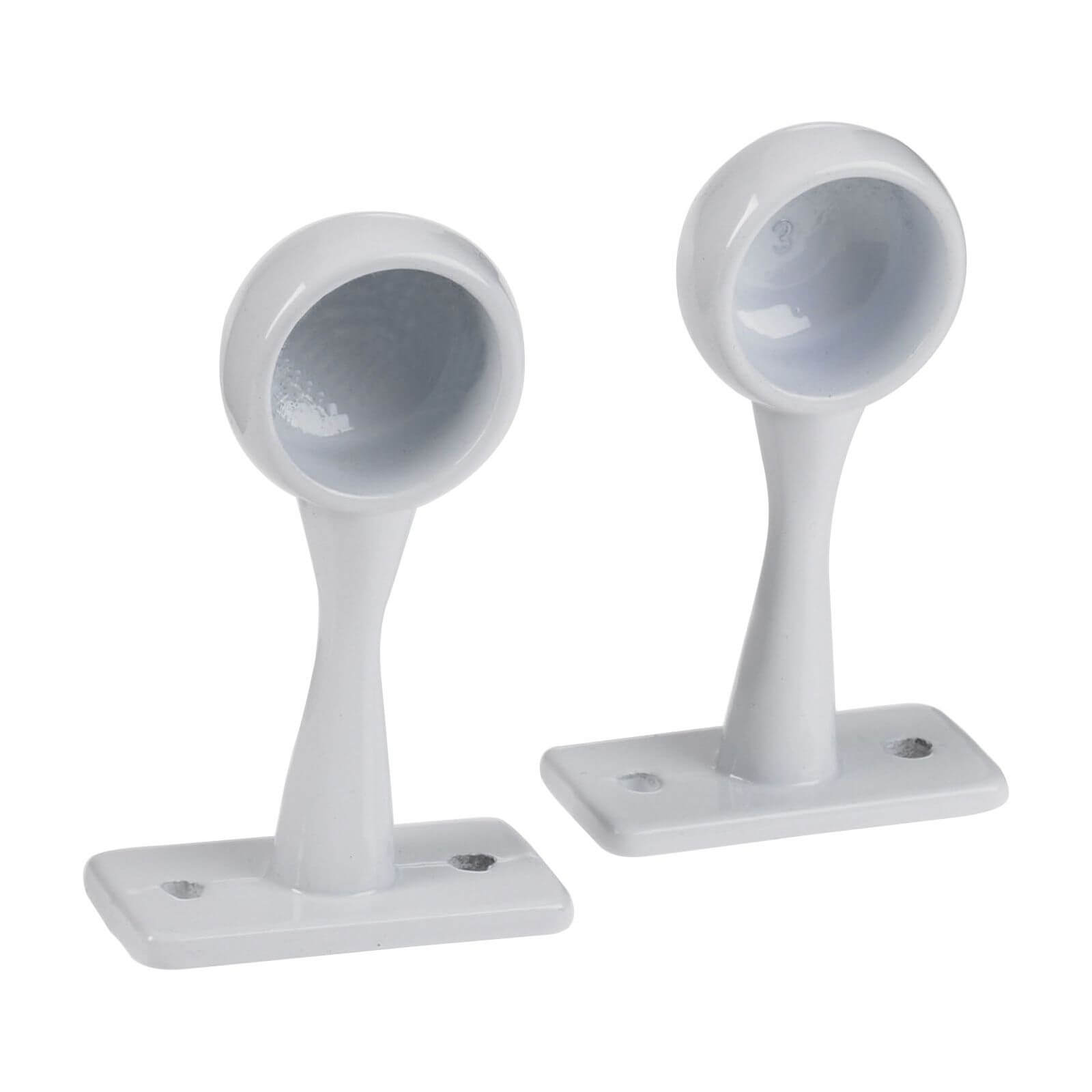 Standard End Brackets White 19mm Homebase