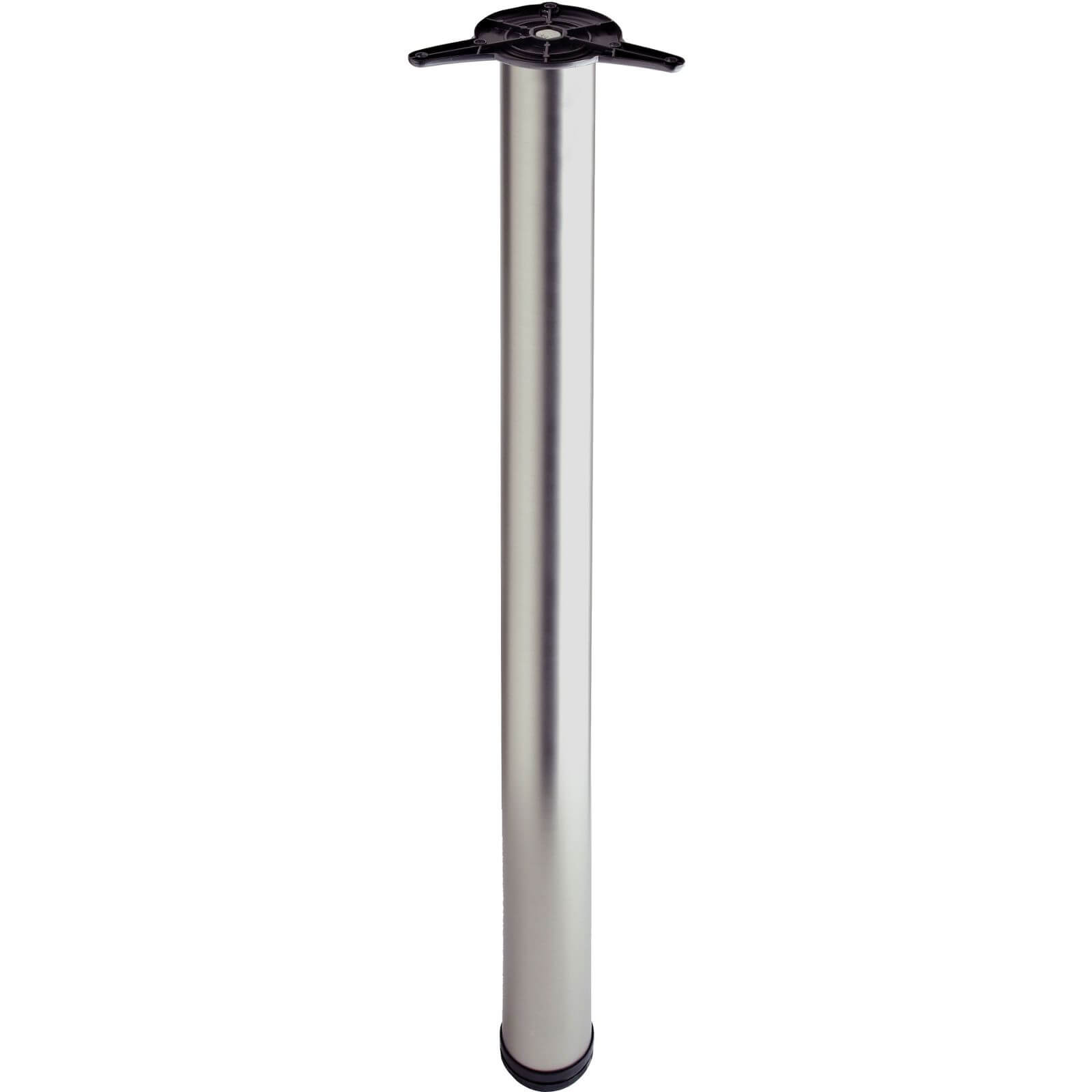 Worktop Support Leg Brushed Nickel Finish 60 x 870mm Homebase