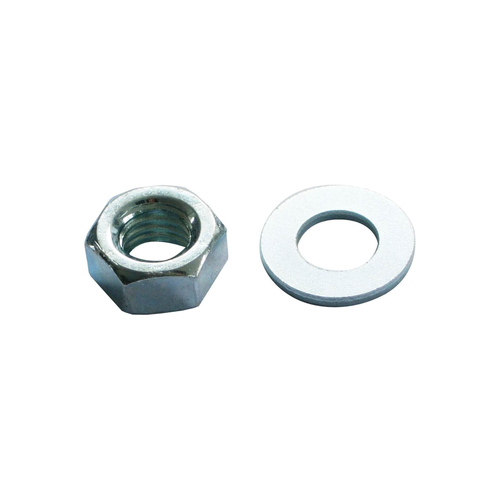 Hex Nut & Washer Bright Zinc Plated M6 10 Pack Homebase