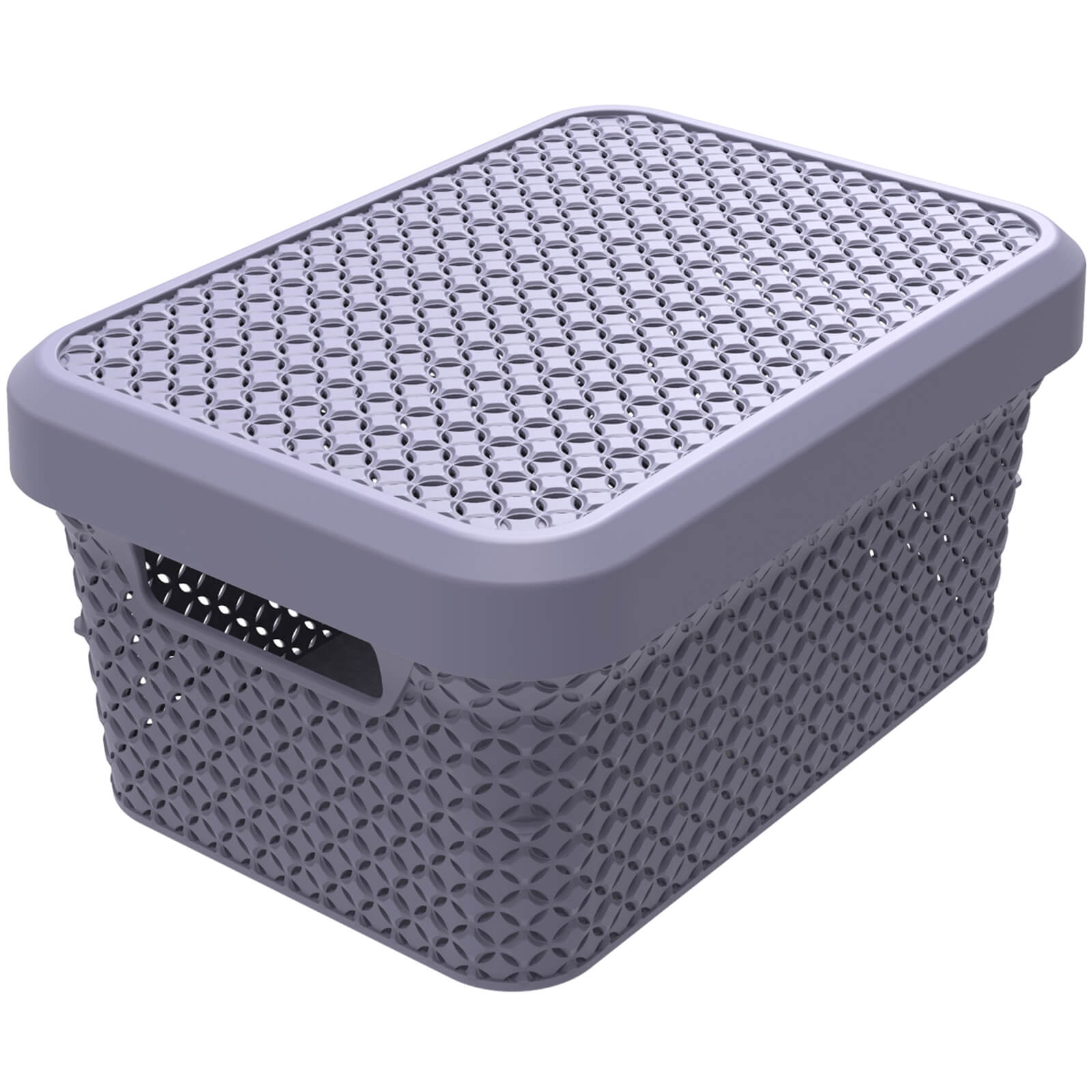 Ezy Storage Mode 5L Storage Basket with Lid Lilac Homebase