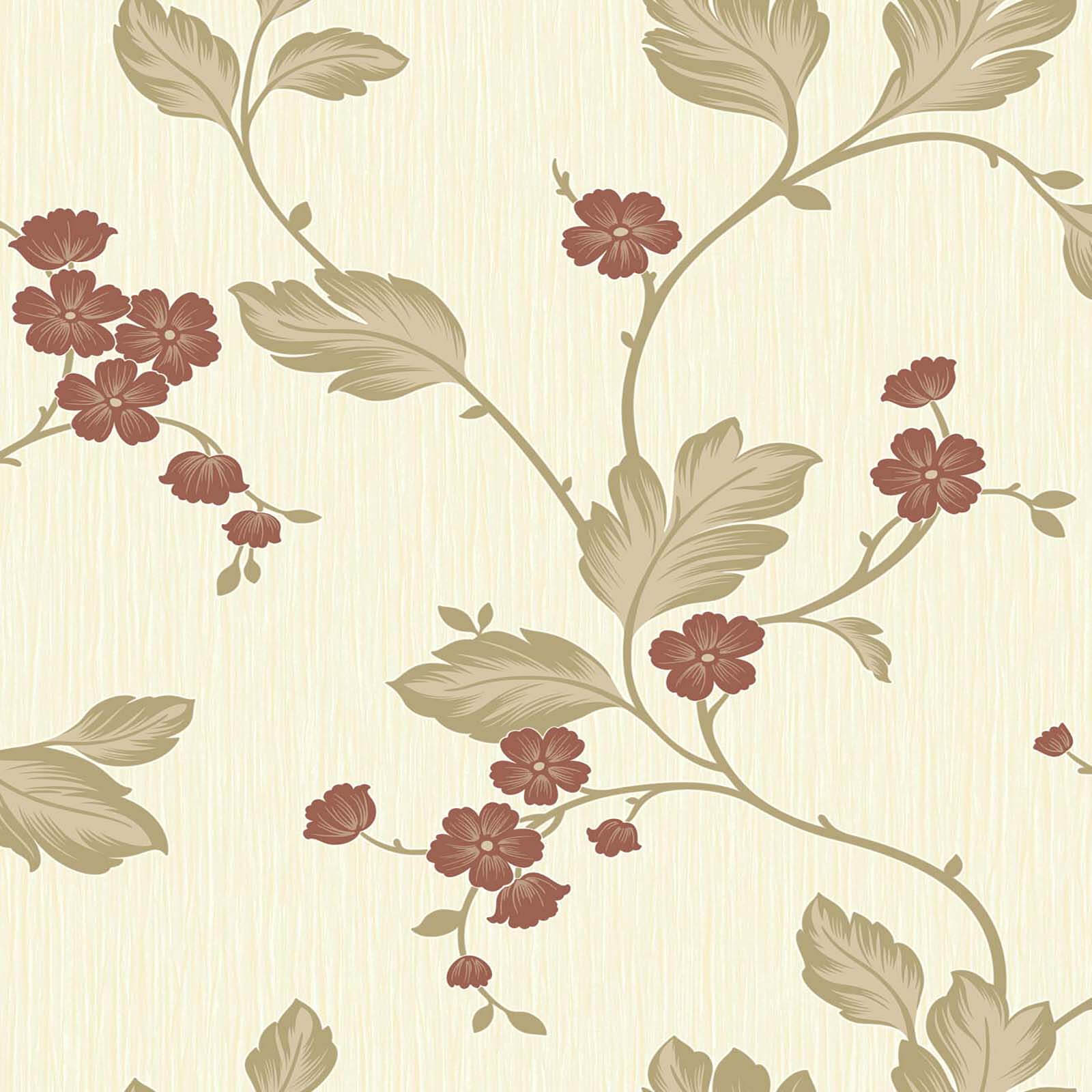Grandeco Bella Motif Red Paste the Paper Wallpaper Homebase