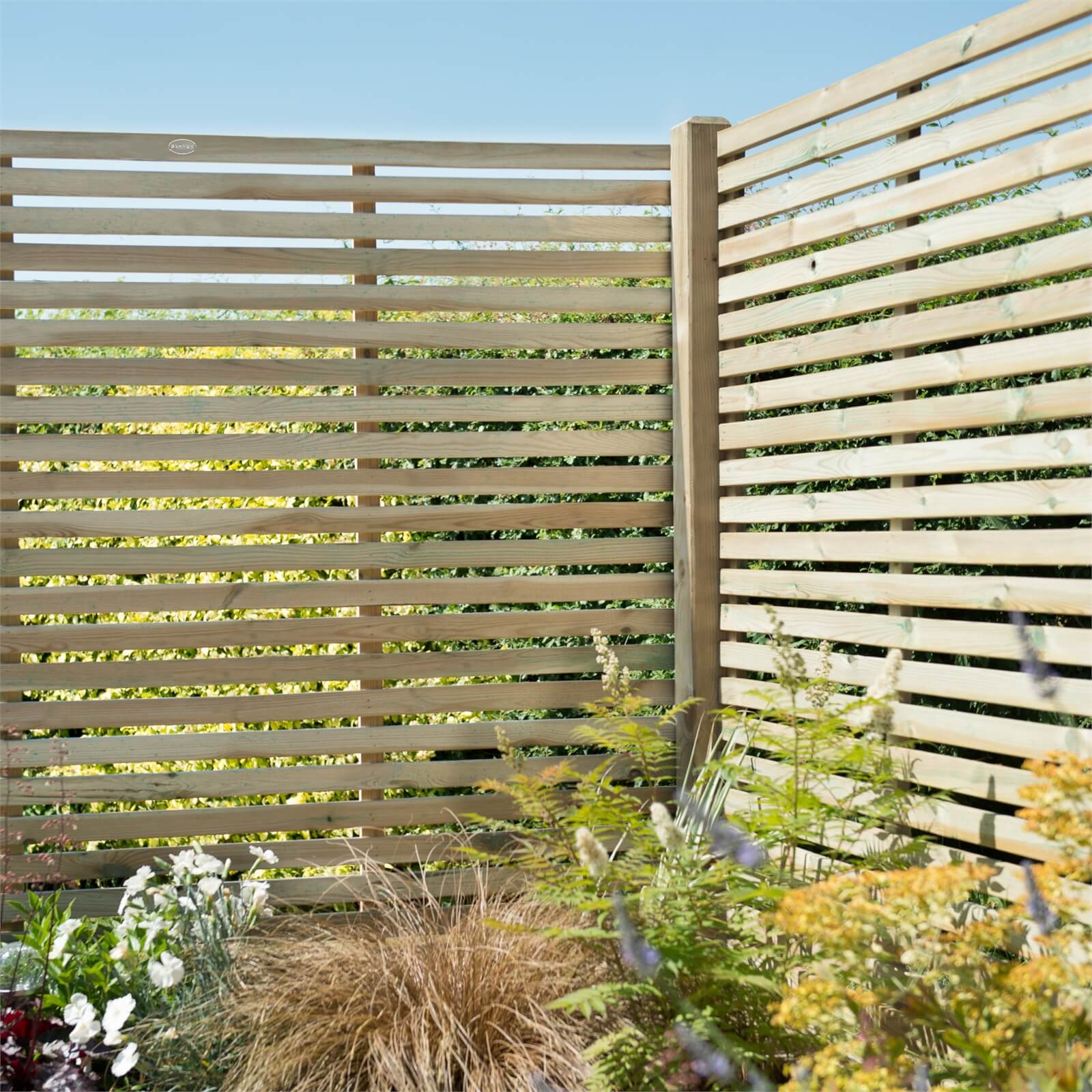 Forest Slatted Fence Panel 6ft Pack of 5 Homebase