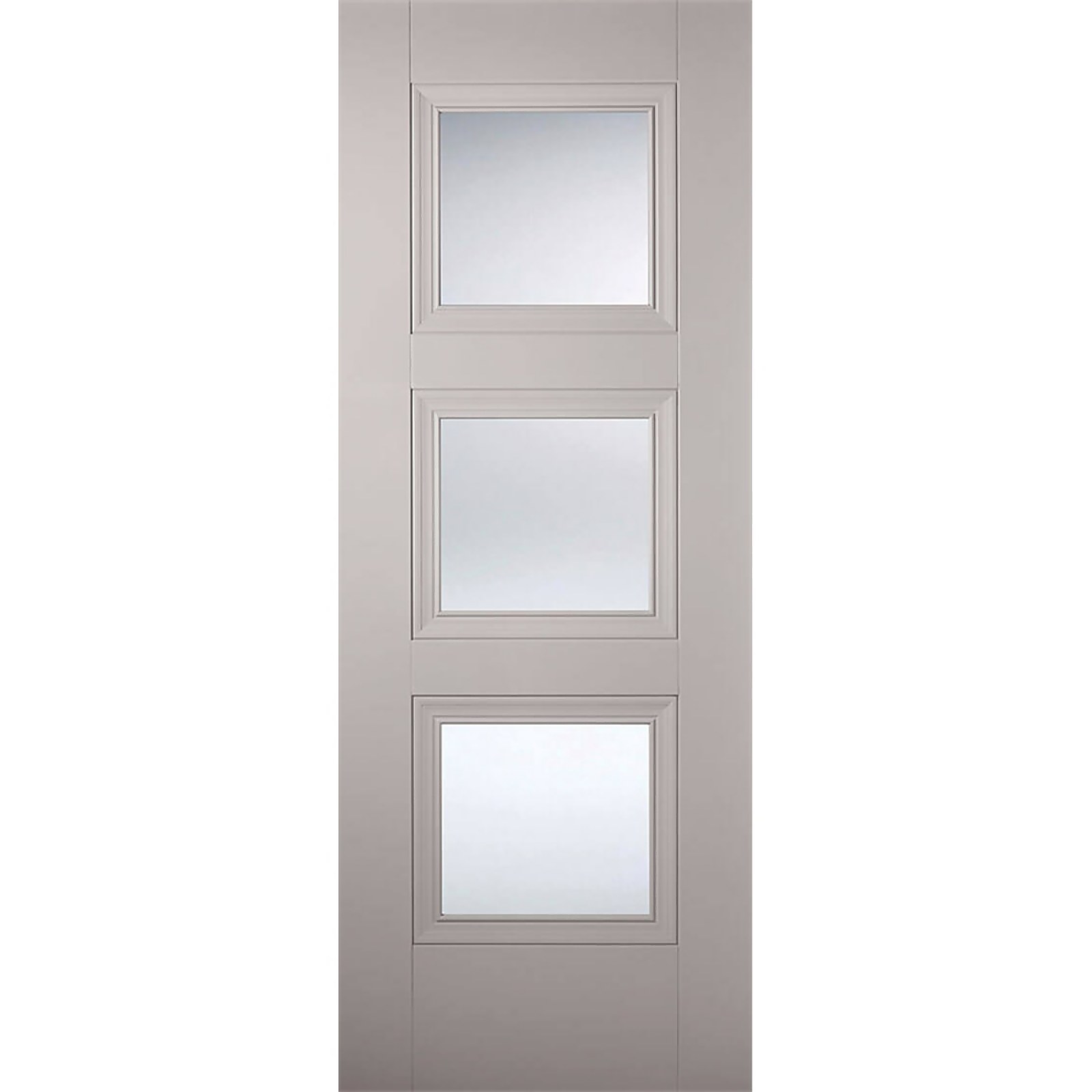 Amsterdam Internal Glazed Primed Silk Grey 3 Lite Door 838 x 1981mm
