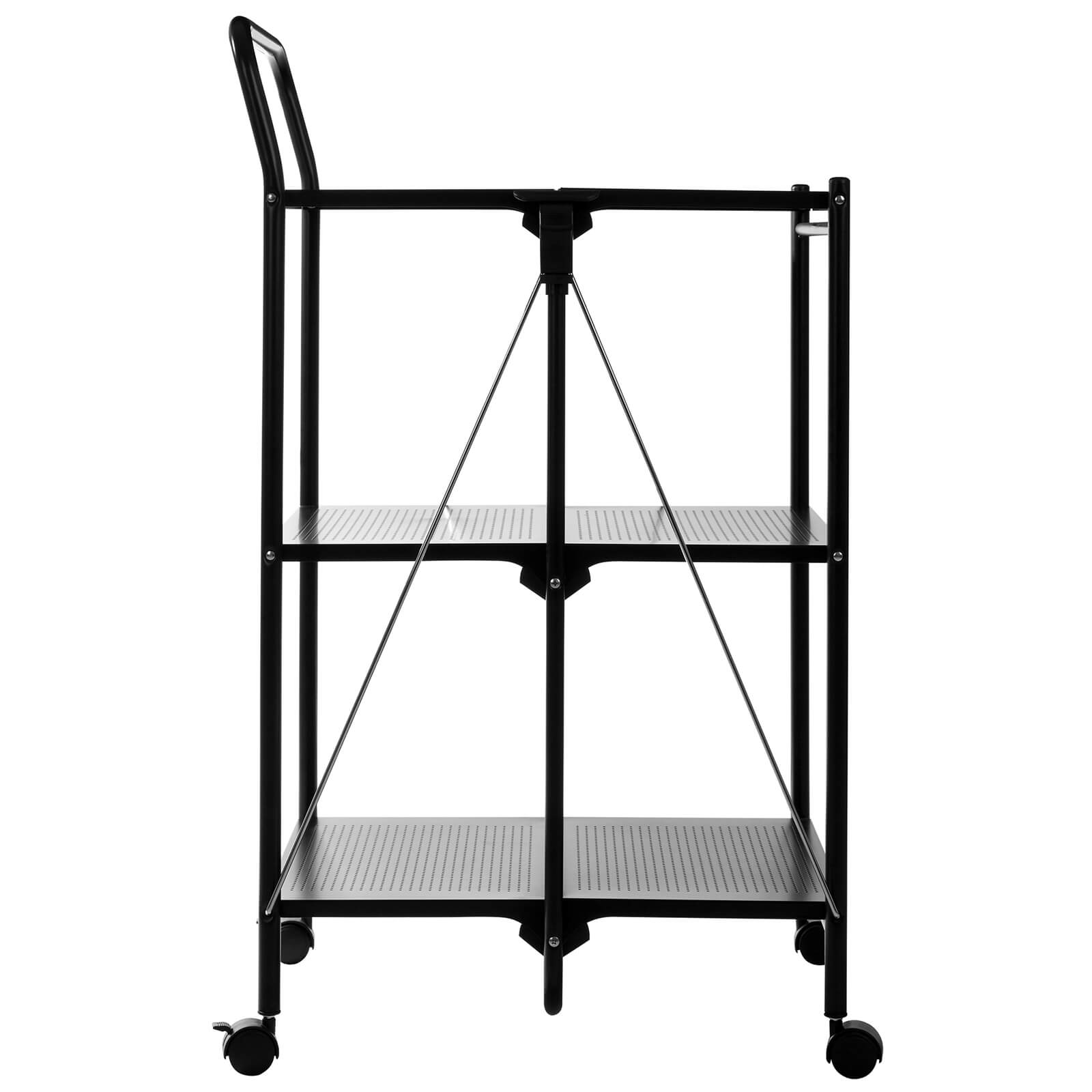 Black Rectangular Folding Kitchen Trolley Homebase