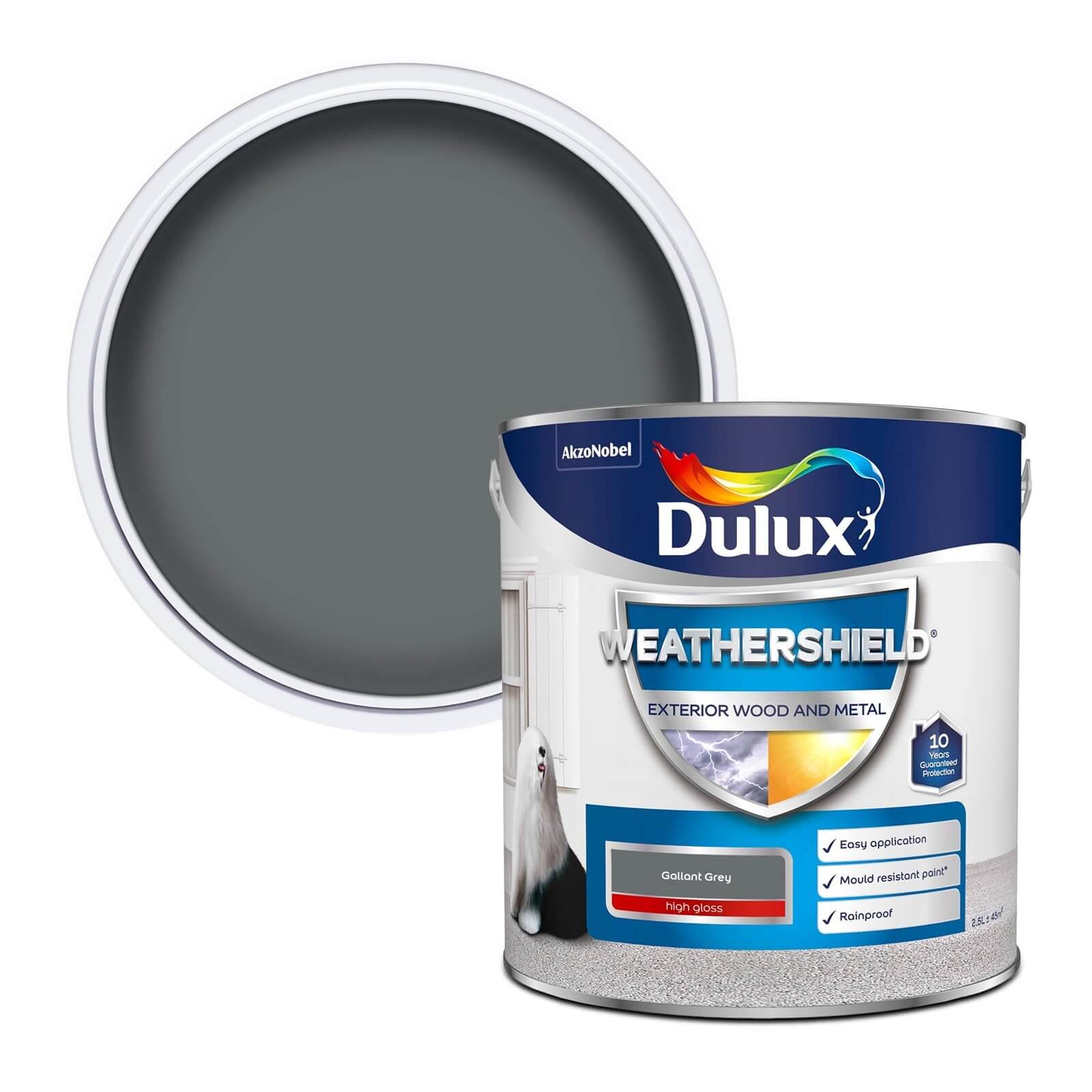 Dulux Weathershield Gloss Paint Gallant Grey 2.5L Homebase