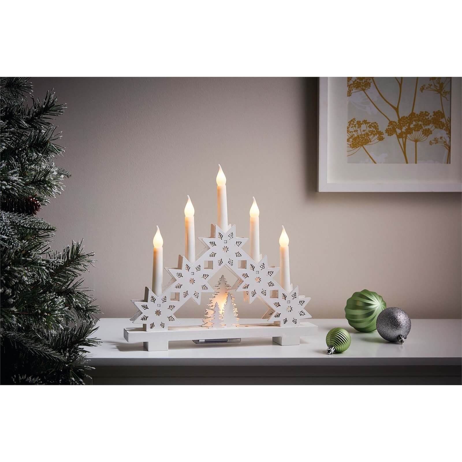 White 5 Star LED Candle Bridge (Battery Operated) Homebase