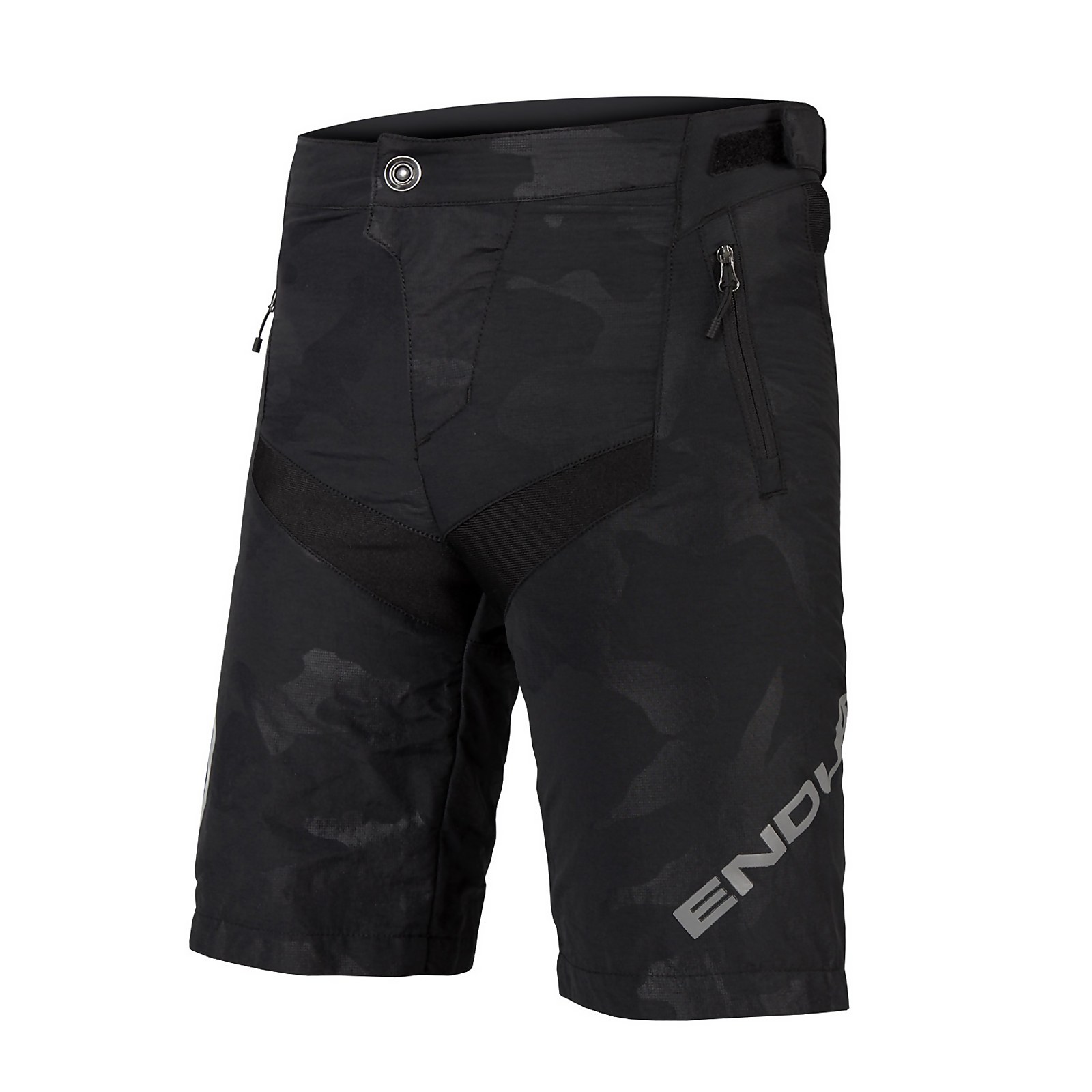 kids mt500jr short with liner black camo endura