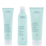 Aveda Smooth Infusion Trio - Shampoo, Conditioner & Glossing Straightener szampon, odżywka i krem do prostowania włosów