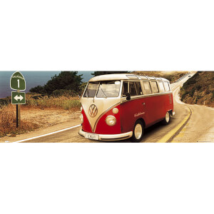 VW Californian Camper Route One - Door Poster - 53 x 158cm