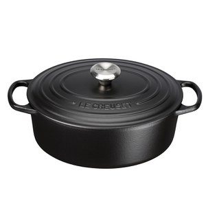 Le Creuset Signature Cast Iron Oval Casserole Dish - Satin Black
