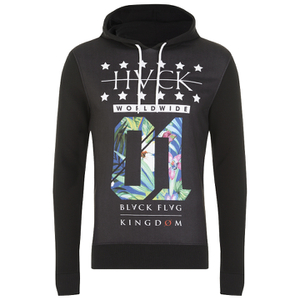 Hack Mens Vega Printed Hoody - Black