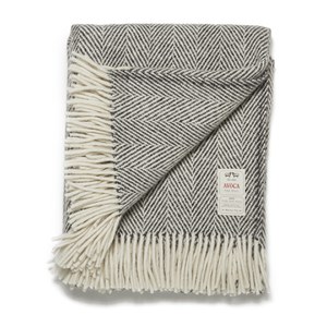 Avoca Heavy Herringbone Throw - Grey - 142cm x 183cm: Image 1