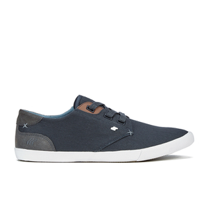 Boxfresh Stern Navy White Waxed Canvas Mens Trainers Shoes