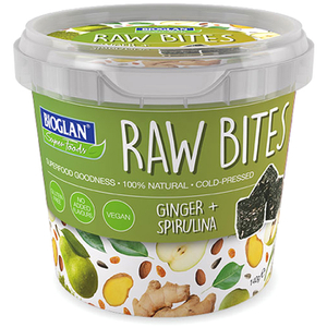 Bioglan Raw Bites Ginger and Spirulina - 140g Tub