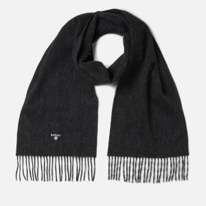 Barbour Men's Plain Lambswool Scarf - Charcoal